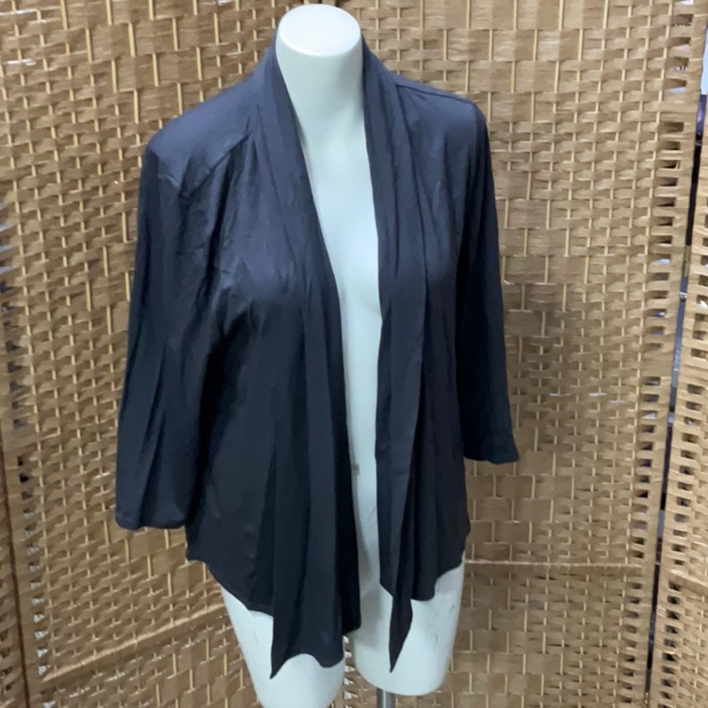 Lightweight Open Front Black Cardigan
